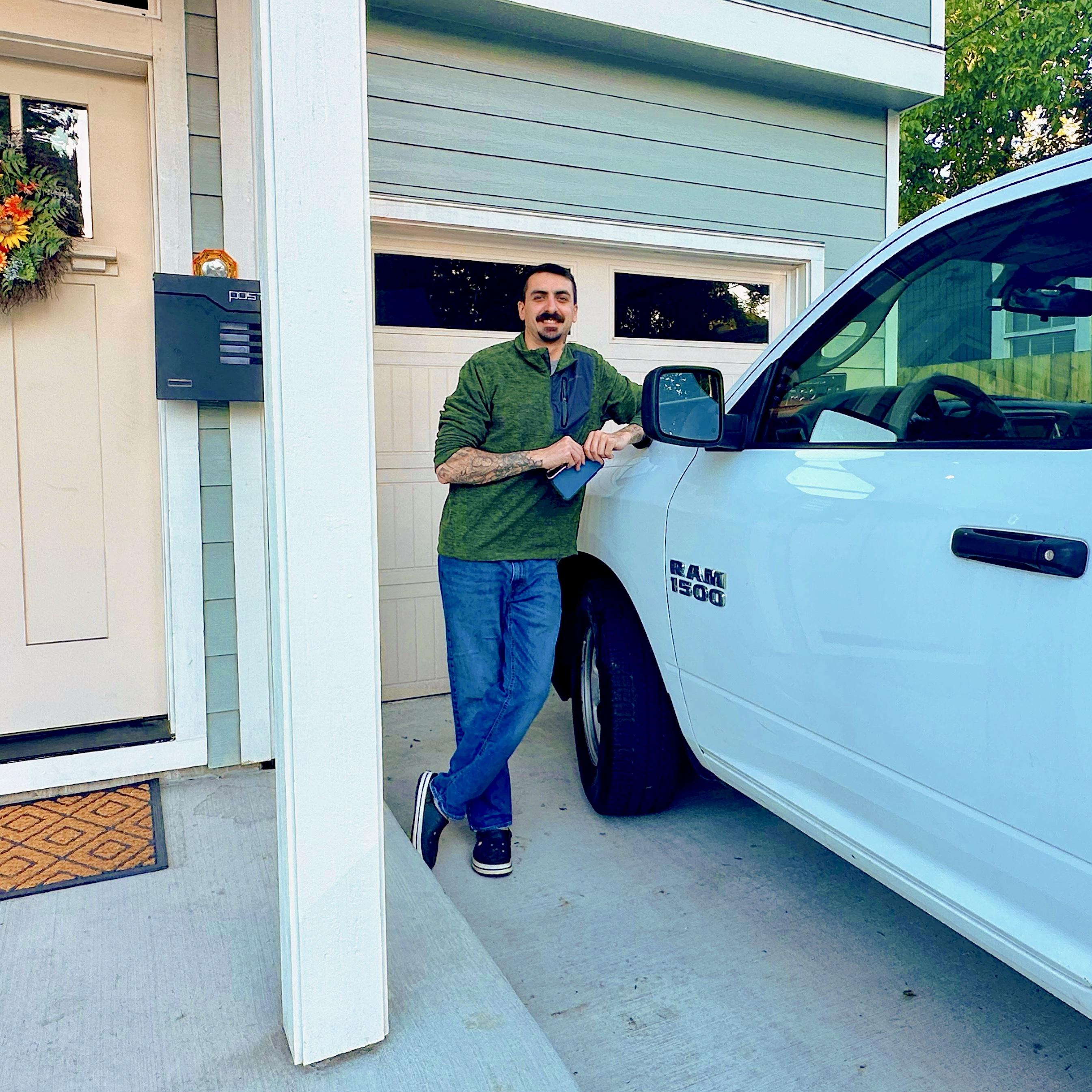 Kolby bought a new truck, right after they bought a new home for his landscaping business. Sara is so proud!