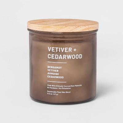 14.5oz Lidded Glass Jar 3-Wick Wellness Candle Vetiver &#38; Cedarwood - Project 62&#8482;