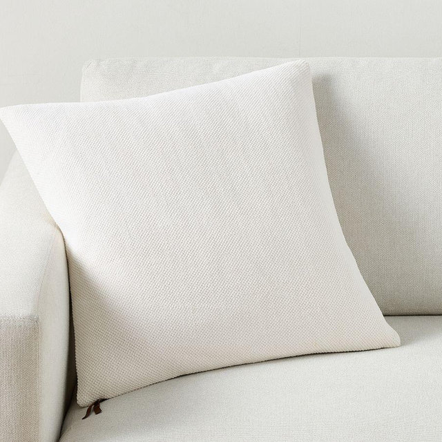 Sunwashed Chenille Pillow, 20" x 20", Ivory