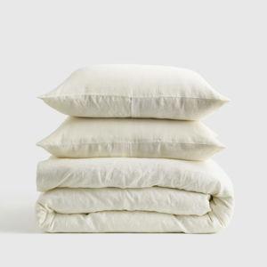 European Linen Duvet Cover Set - Full/Queen, Ivory