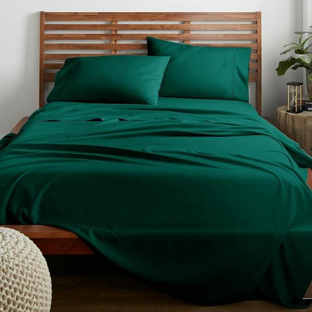 American Home Collection King Sheet Set - 16-Inch Deep Pocket - Ultra Soft Microfiber King Size Bed Sheets - Breathable, Wrinkle and Fade Resistant, Easy Care - 4 Piece Set (King, Emerald Green)