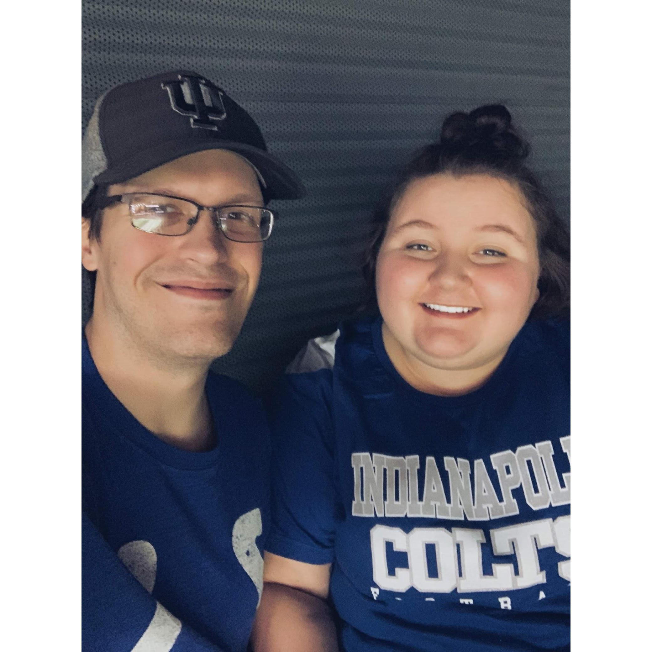 Seth takes Addi to her first colts game on December 23, 2018.