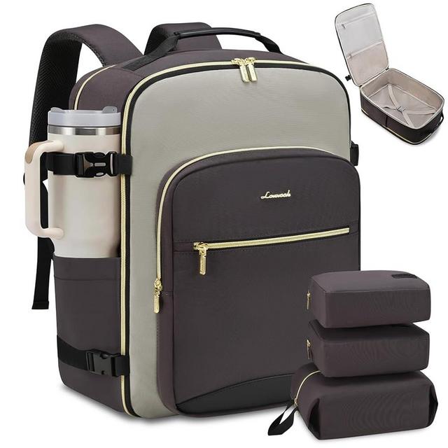 LOVEVOOK 50L Travel Backpack for Women & Men, Airline Approved Carry On Luggage with 3 Packing Cubes, TSA Overnight Bags, Waterproof Personal Item Bag, Weekender Essentials Backpacks fits 17" Laptop