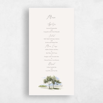 Light Gray, Grey Wedding Menu - Rieden