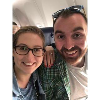 Coming back from our Portland trip after our engagement!
