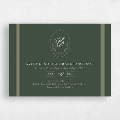 Green Landscape Wedding Invitation - Clyde Landscape