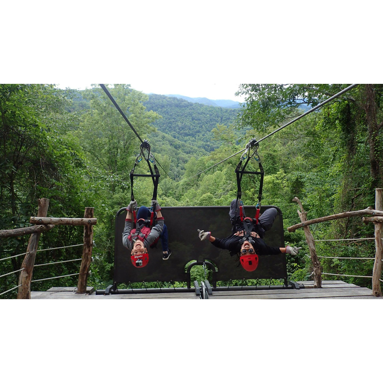 Living life on the edge for Lenzi's 30th! Ziplining in the Blue Ridge Mountains.