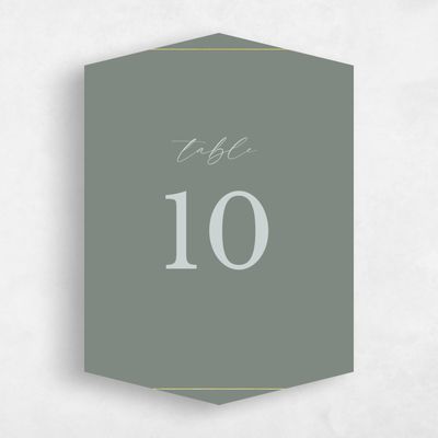 Green Diamond Wedding Table Number - Sheffield