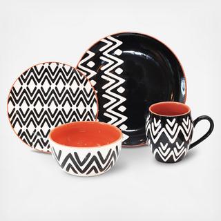 Wavy 16-Piece Dinnerware Set, Service for 4