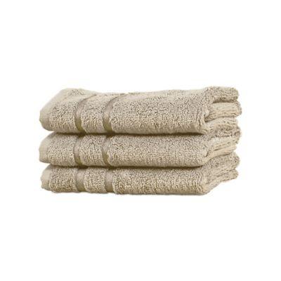 Cariloha® Turkish Cotton/Viscose Blend Washcloths in Stone (Set of 3)