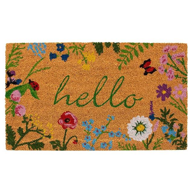 Calloway Mills AZ105991729 Floral Hello Doormat, 17" x 29", Multicolor