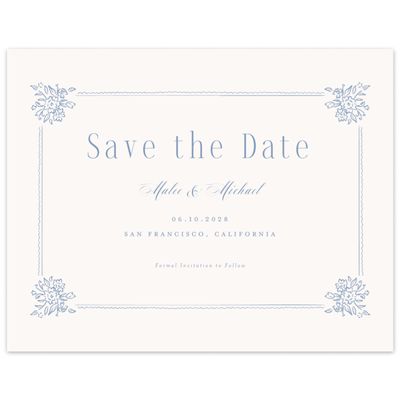 Blue Simple Wedding Digital Save the Date - Anthea Landscape
