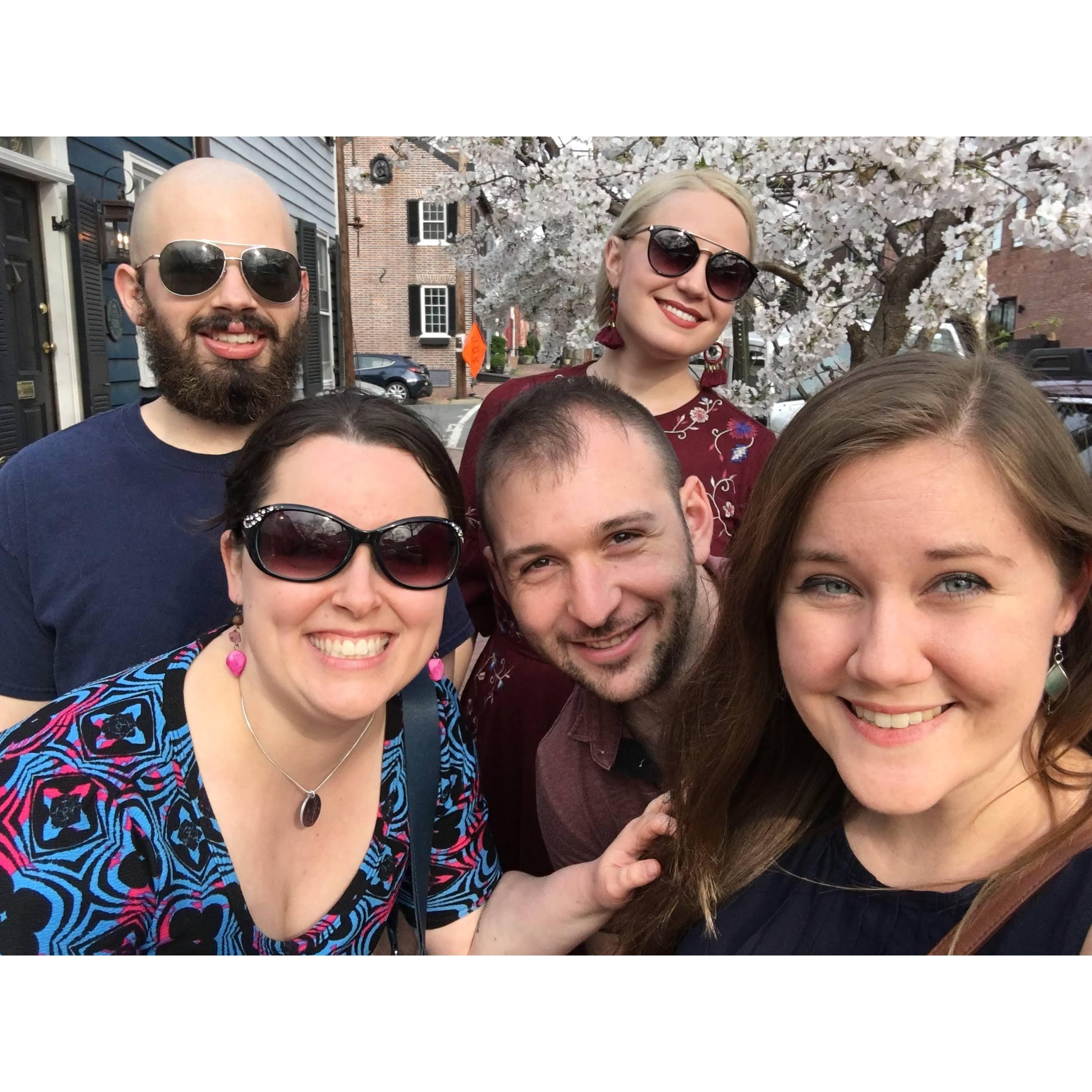 Friends and cherry blossoms in DC.