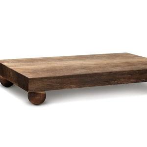 Amyhill Wood Pedestal Stand Kitchen Soap Tray Farmhouse Wooden Riser Stand for Kitchen Bathroom Counter Table Decor Plant Candle Vases Display(Classic,Dark Brown,12 x 7 Inch)