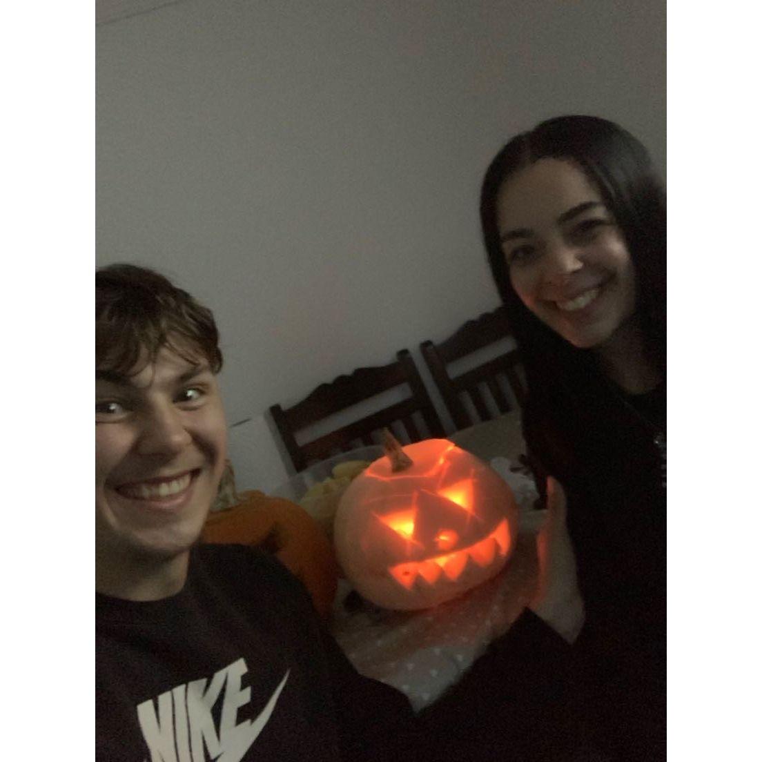 Carving pumpkins for Halloween