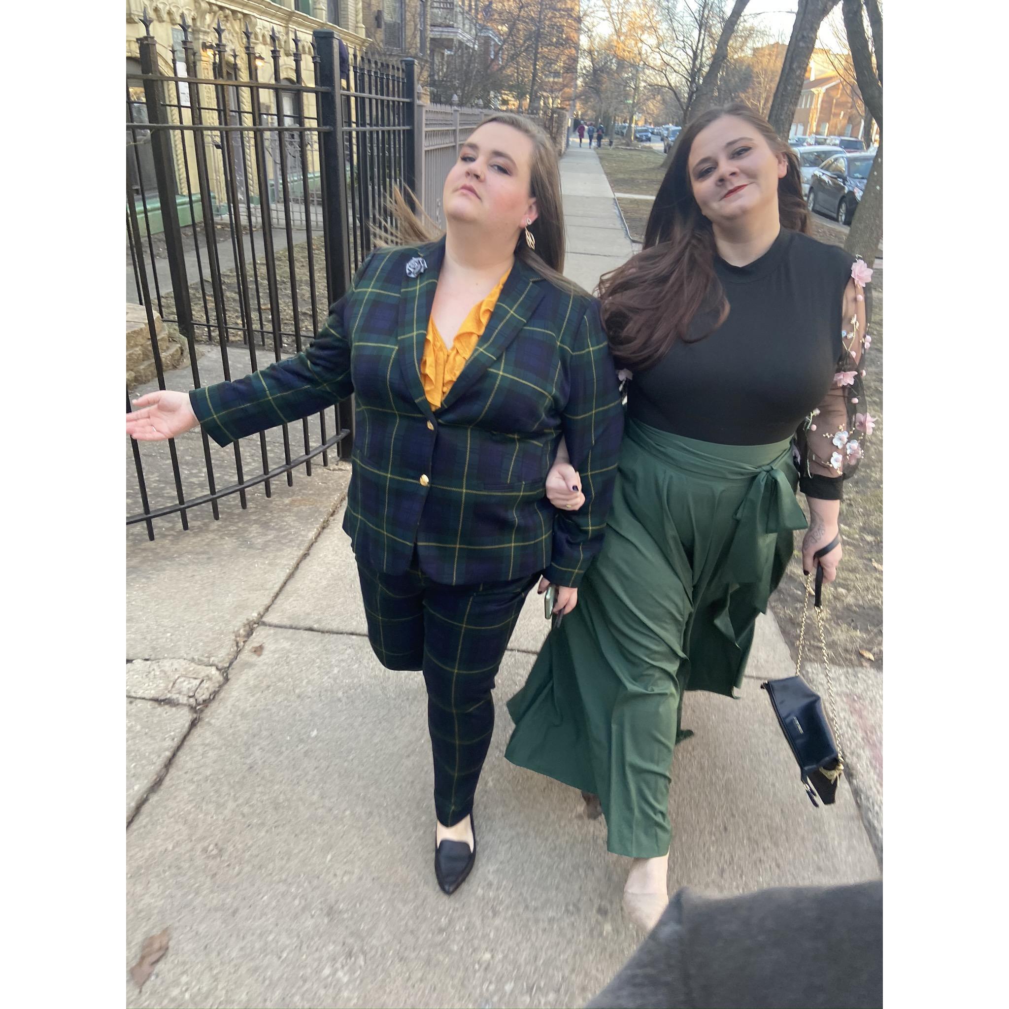 Heading to the dance floor in style