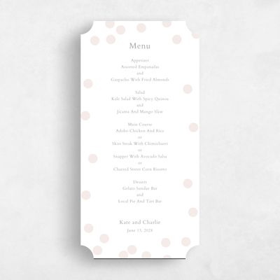 Beige Ticket Wedding Menu - Interstellar