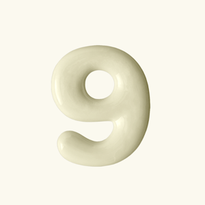 Mud Australia Home Numbers - 9 - Flush Mount - Citrus