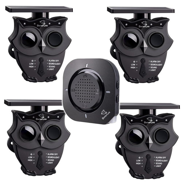 1/2 Mile Long Range Solar Wireless Driveway Alarm System IP65 Weatherproof Outdoor Motion Detectors&Sensor 120dB Siren Sound Light Security Alert System Monitor&Protect Outdoor/Indoor Property(1R4S)