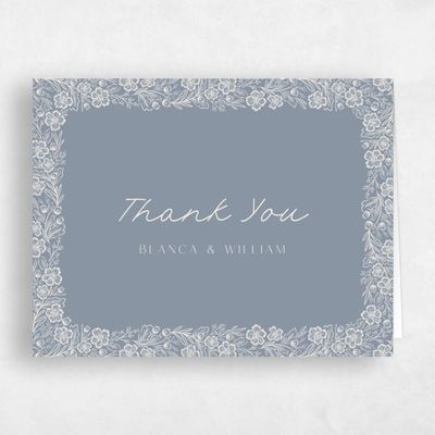 Blue Whimsical Wedding Thank You - Ariadne Landscape