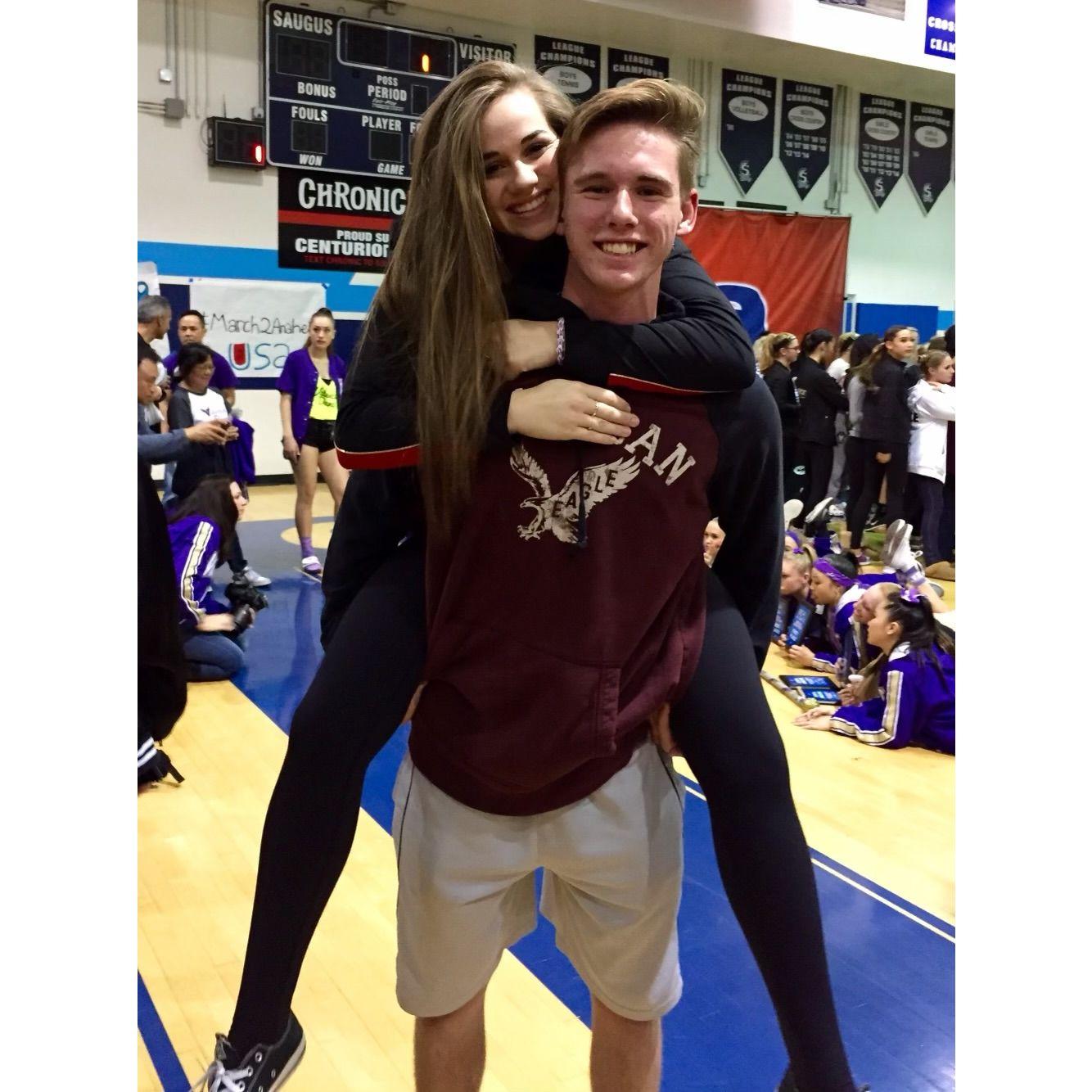 Xander supported Kyleigh at many of her high school dance competitions during her senior year - 2014/2015