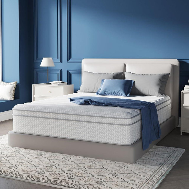 Avenco King Size Mattress 12 Inch in a Box, Medium Plush King Mattresses with Pocket Spring Smarts Coil Hybrid Colchones for Pressure Relief, CertiPUR-US Certified