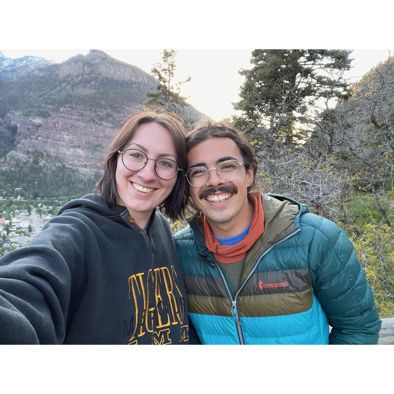 Camping together in Ouray Colorado, one of our favorite places to visit when it is too hot in Moab.