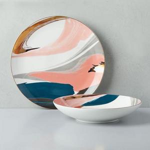 Abstract Brushstroke ROUND SERVE BOWL
