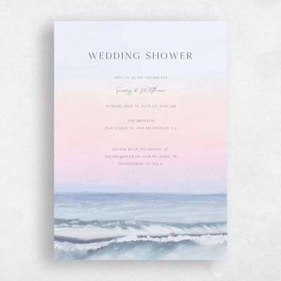 Light Pink Wedding Wedding Shower Invitation - Clearwater Portrait