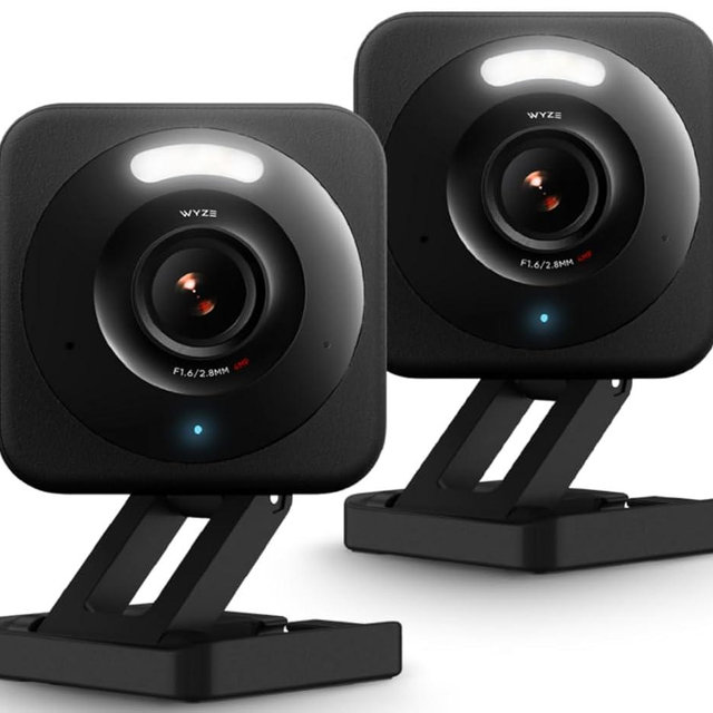 WYZE Cam v4, 2.5K HD WiFi Smart Home Security Camera, Indoor/Outdoor, Pet/Baby Monitor, Motion Activated Spotlight/Siren, Color Night Vision, 2-Way Audio, Works with Alexa & Google, Black, 2 Pack