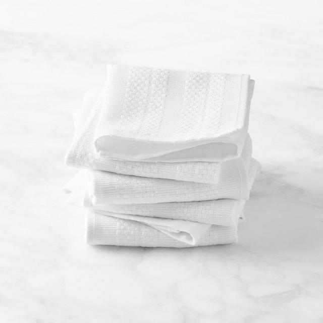 Williams Sonoma Classic Stripe Dishcloths, Set of 4, White