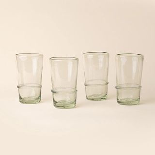 Banded Glassware Tall Tumbler, Set of 4