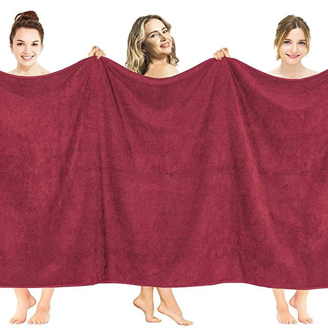American Soft Linen Oversized Bath Sheet 40x80, Jumbo Large Bath Towels for Bathroom, 100% Ringspun Cotton Bath Sheet for Adults, Bath Sheets Towels, Red Bath Sheet