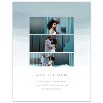 Blue Simple Wedding Digital Save the Date - Waterfront Strip