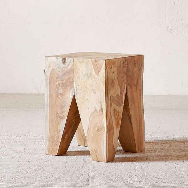 Woodblock Square Stool