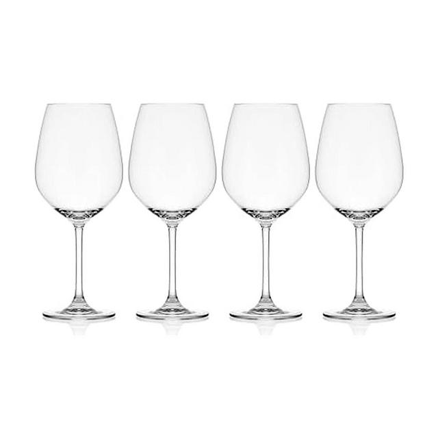 Mikasa Lana Bordeaux Red Wine Glasses, Set of 4, 22 Ounce, Clear