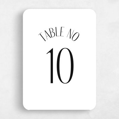 White Rounded Wedding Table Number - Lark