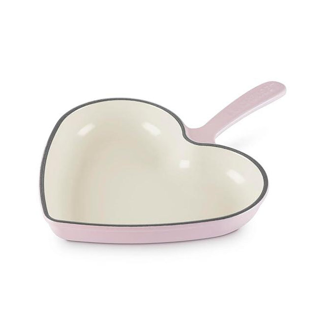 Le Creuset Enameled Cast Iron Traditional Heart Skillet, 10.25", Chiffon Pink