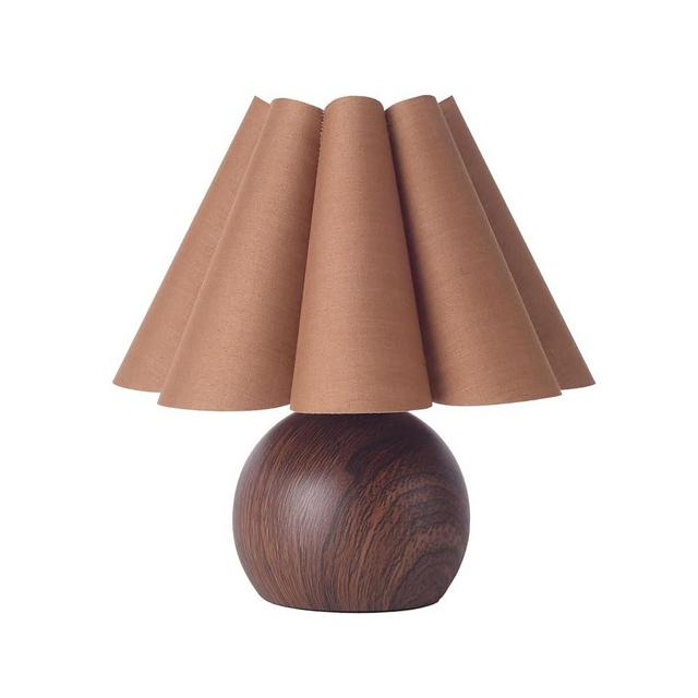KUNJOULAM Cute Small Table Lamp, Modern Bedside Nightstand Lamp with Coffee Lampshade, Metal Base for Bedroom Home Office Decor (Without Buld)
