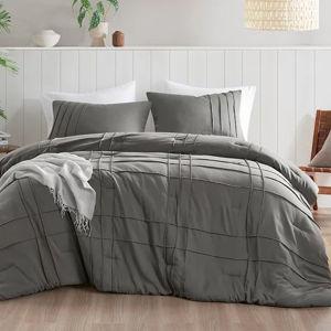 Gray- 510 Design Porter Soft Washed Pleated Comforter Set