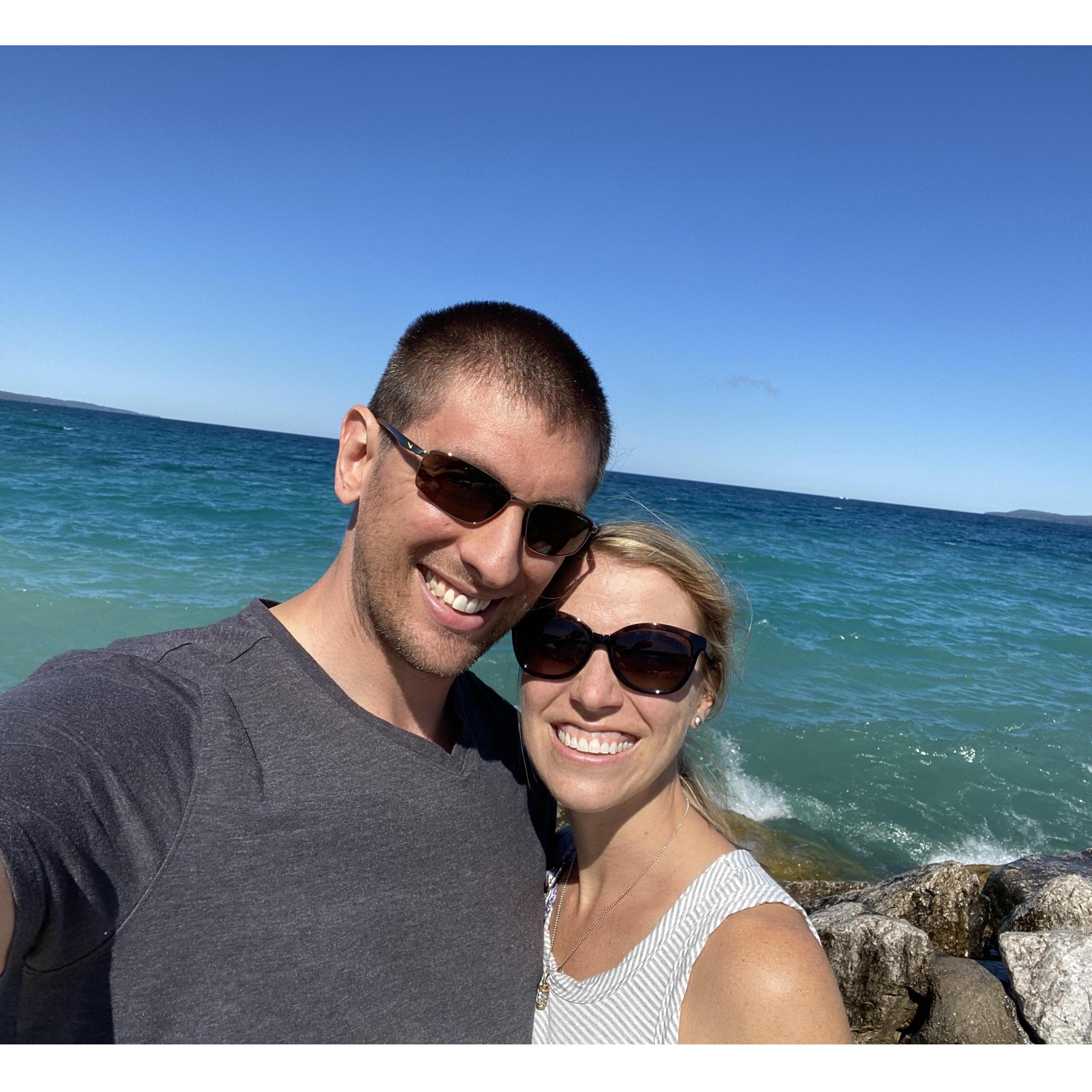 Laura Beth's first time seeing Lake Michigan during a Summer vacation to Petoskey, MI
