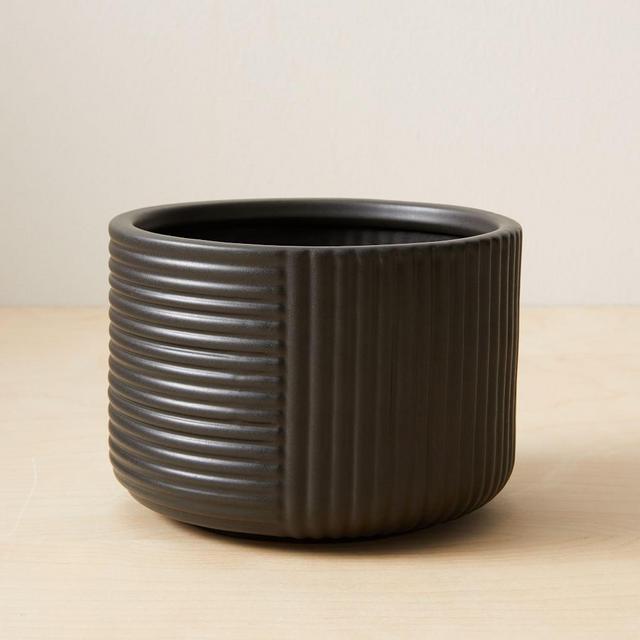 Cecilia Tabletop Planters, Small, Black, Earthenware