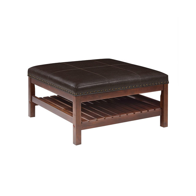 Convenience Concepts 32" Rubberwood Silverton Coffee Table Cocktail Ottoman