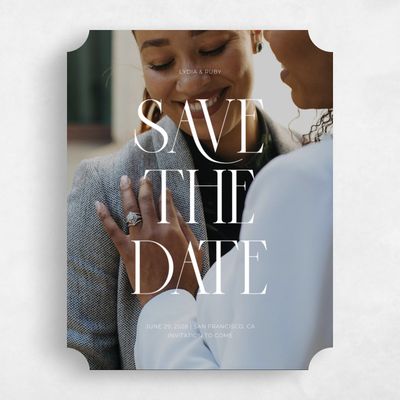 White Ticket Wedding Save the Date - Amberley Photo