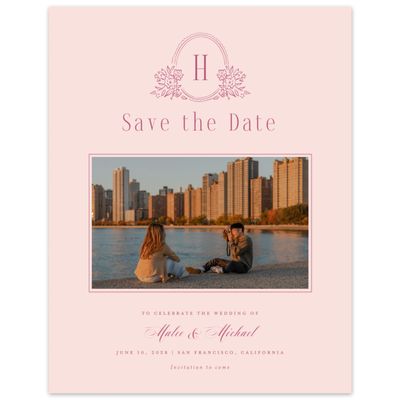 Blush, Pink Wedding Digital Save the Date - Anthea Photo