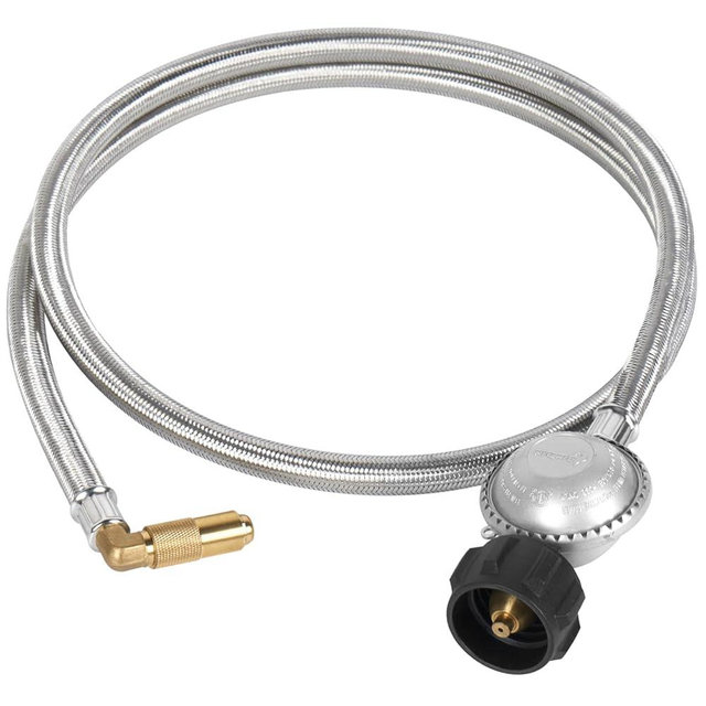 SHINESTAR Propane Adapter Hose with Regulator for Blackstone 17 & 22 Inch Griddle, 5 Feet Durable Braided Hose, Connect to Large Propane Tank