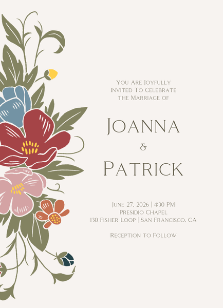 Glenarden Portrait | Currant Red | Zola Wedding Invitations