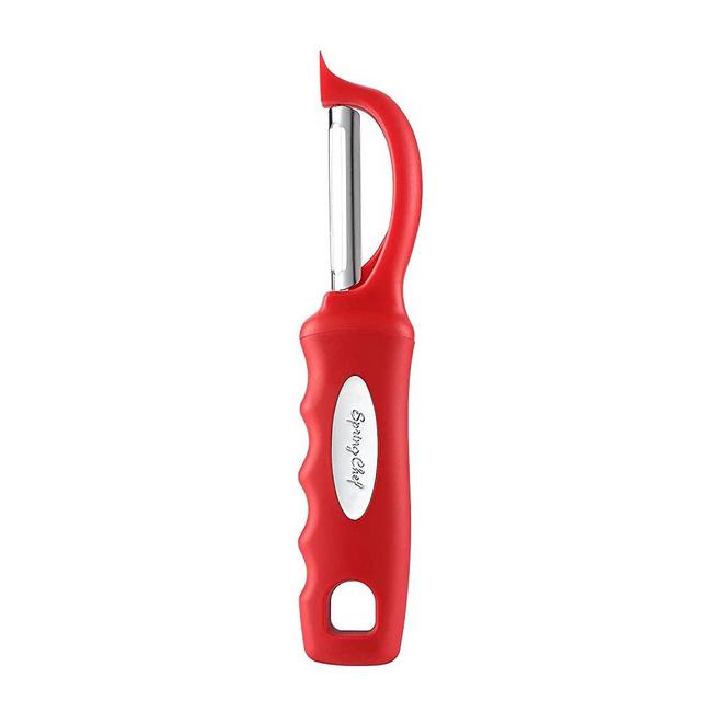 Spring Chef Premium Swivel Vegetable Peeler, Soft Grip Handle and Ultra Sharp Stainless Steel Blades - Perfect Kitchen Peeler For Veggie, Fruit, Potato, Carrot, Apple - Red