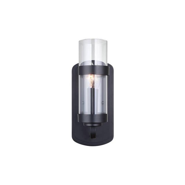 1-way Light Sconce with Clear Glass Shade Black - Decor Therapy