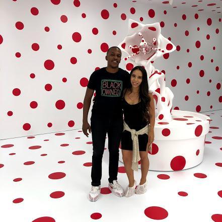 LA, CA- visiting the Yayoi Kusama exhibit at the Mariano Art Foundation